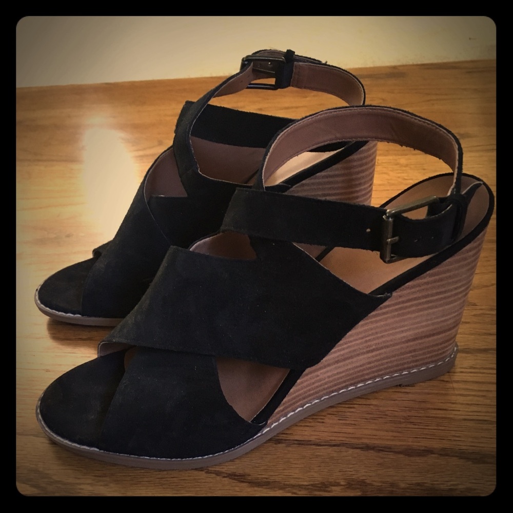 Caslon black wedge sandal